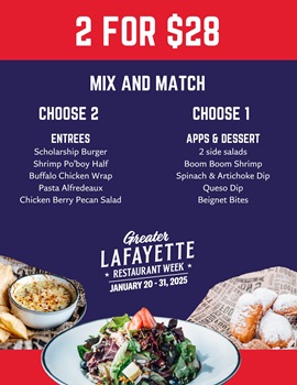 Greater Lafayette Restaurant Week @ Walk-On's